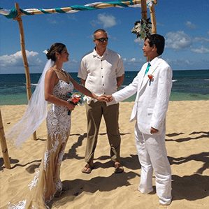 In 2014, Karen married her husband, Brian, in Hawaii